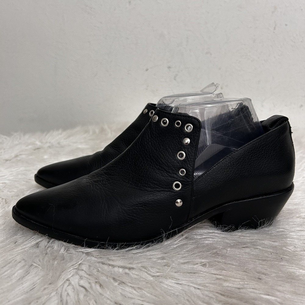 Rebecca Minkoff Annette Grommet Shootie Soft Pebble Grain Leather Slip on 9.5 M